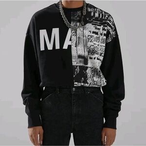 Rare Authentic Maison Mined Half Barrier MTM Korean Streetwear Sweatshirt Mens L
